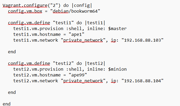 Loput vagrantfile-tiedostosta