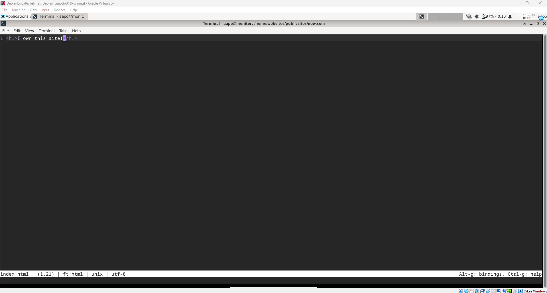 Index-tiedoston luominen