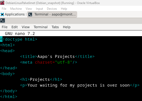 projects.html tiedoston sisältö