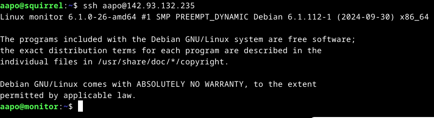 Kirjautuminen uudelle aapo-käyttäjälle