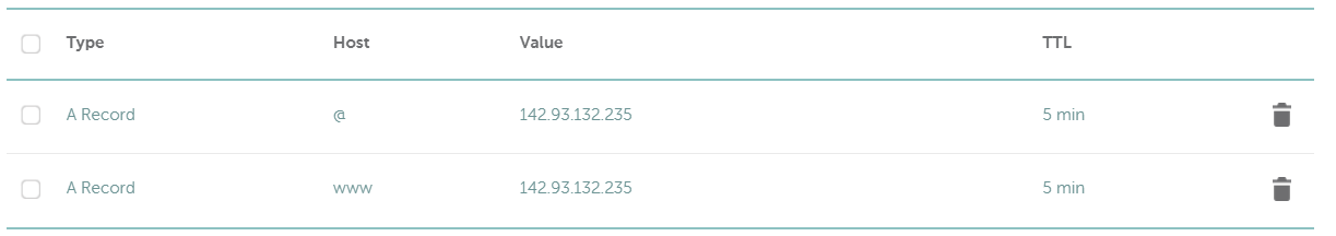 Kuva lisätyistä A-tietueista